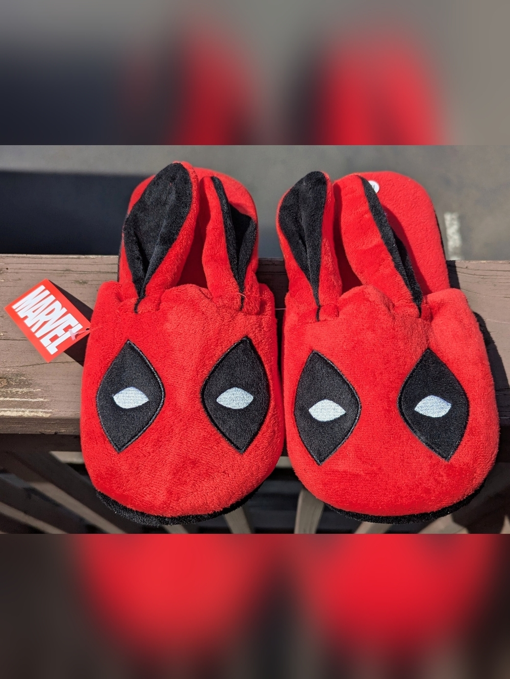 Deadpool Bunny Ears Slippers Size M, Marvel, Adult, Hard To Find